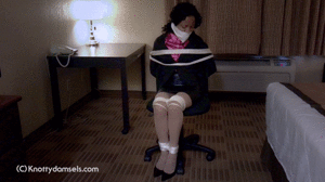 www.knottydamsels.com - Monica Jade: Chairbound and OTM Gagged thumbnail